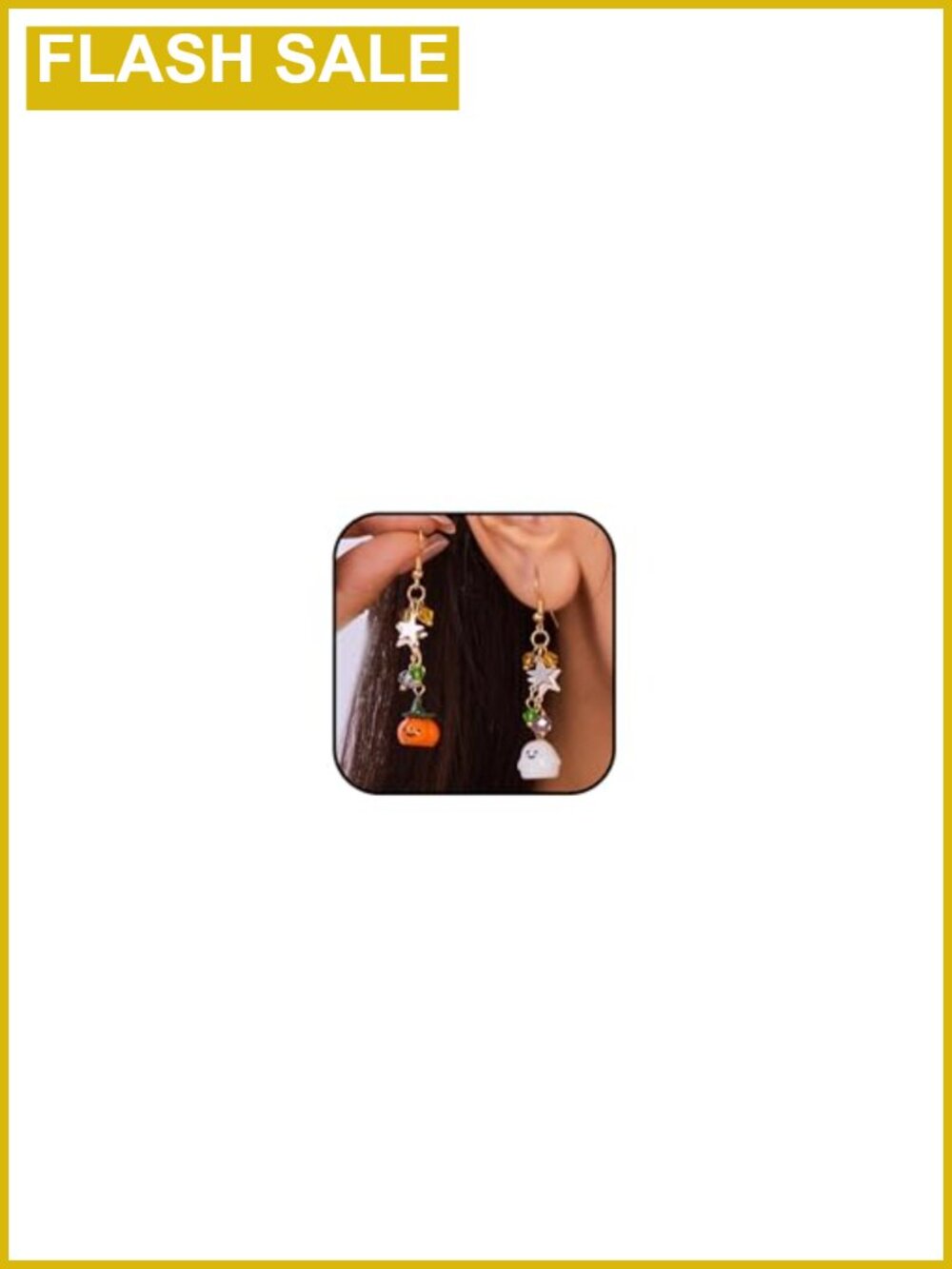 Halloween Ghost Pumpkin Dangle Earrings French Wire Fall Jewelry